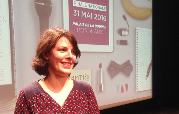 Pauline Maisonnasse lors de la finale de MT180 Université Paris-Saclay